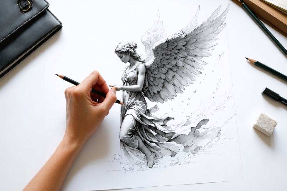 découvrez un guide rapide et facile pour apprendre à dessiner un ange étape par étape, même pour les débutants.